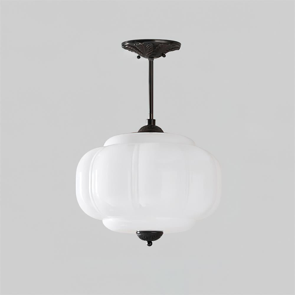 Elara Haus Flush Mount Ceiling Light - Green Glass and Metal Ceiling Light Fixture 10