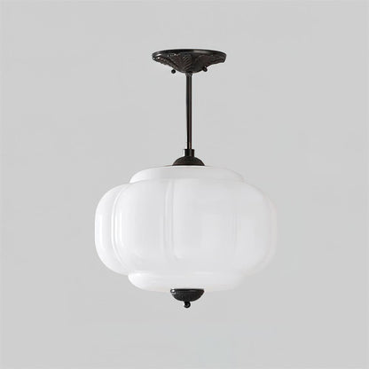 Elara Haus Flush Mount Ceiling Light - Green Glass and Metal Ceiling Light Fixture 10