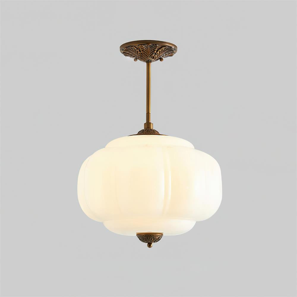 Elara Haus Flush Mount Ceiling Light - Green Glass and Metal Ceiling Light Fixture 11