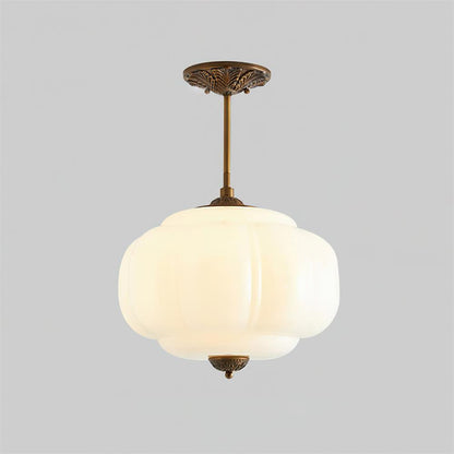 Elara Haus Flush Mount Ceiling Light - Green Glass and Metal Ceiling Light Fixture 2