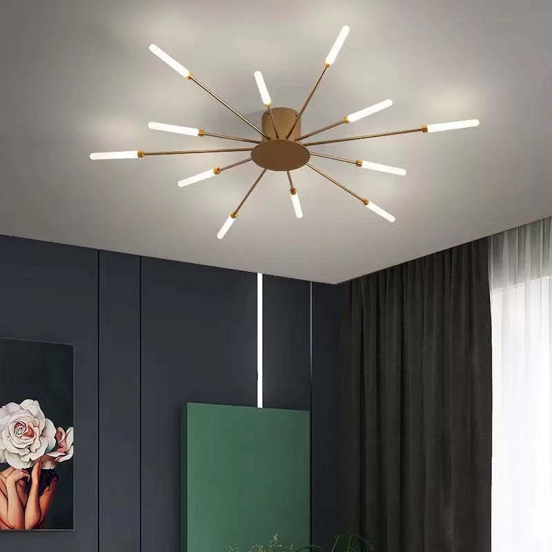 Elara Haus Flush Mount Ceiling Light - Metal Acrylic Black Gold LED Ceiling Lights 9