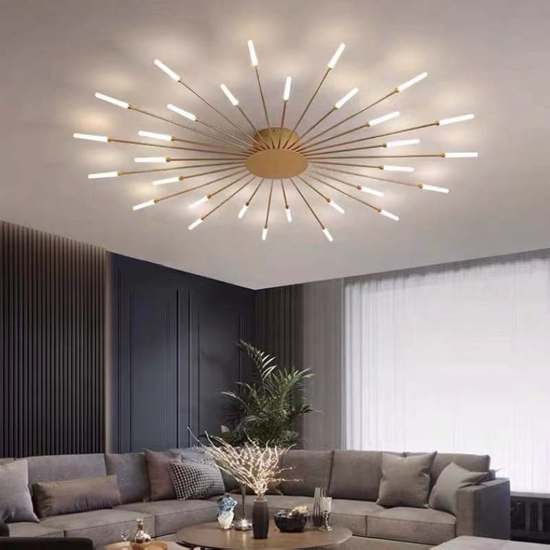 Elara Haus Flush Mount Ceiling Light - Metal Acrylic Black Gold LED Ceiling Lights 10