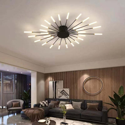 Elara Haus Flush Mount Ceiling Light - Metal Acrylic Black Gold LED Ceiling Lights 11