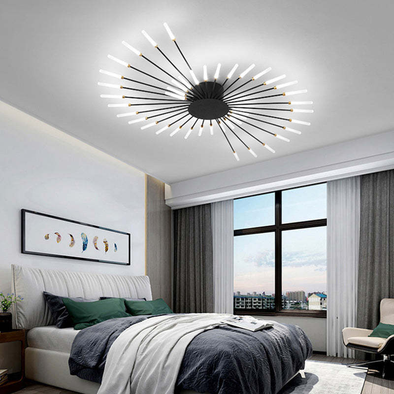 Elara Haus Flush Mount Ceiling Light - Metal Acrylic Black Gold LED Ceiling Lights 2