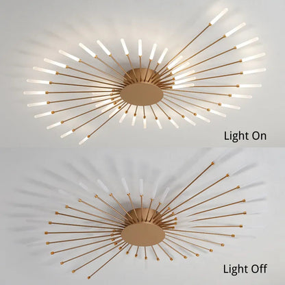 Elara Haus Flush Mount Ceiling Light - Metal Acrylic Black Gold LED Ceiling Lights 7