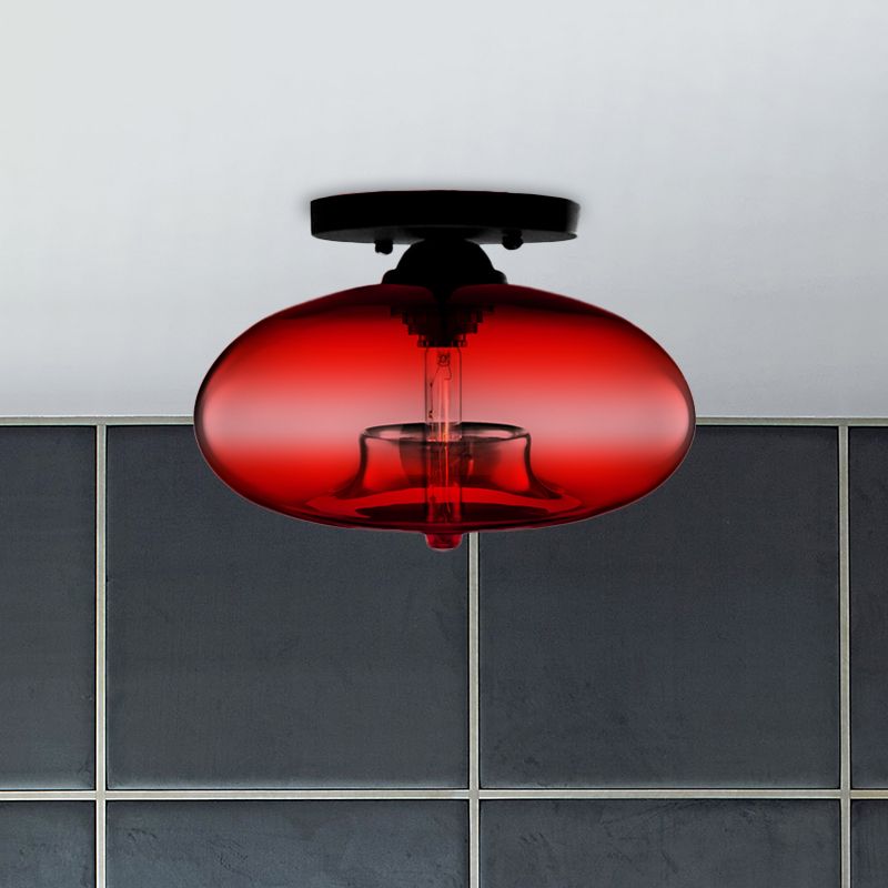 Elara Haus Flush Mount Ceiling Light - Metal And Glass LED Ceiling Light Fixture 0