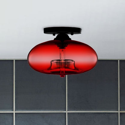 Elara Haus Flush Mount Ceiling Light - Metal And Glass LED Ceiling Light Fixture 0