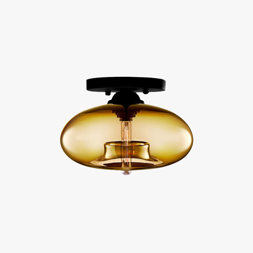 Elara Haus Flush Mount Ceiling Light - Metal And Glass LED Ceiling Light Fixture 1