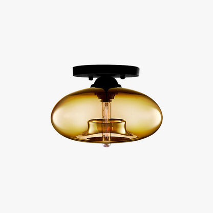 Elara Haus Flush Mount Ceiling Light - Metal And Glass LED Ceiling Light Fixture 1