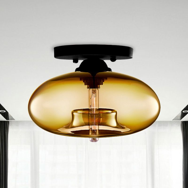 Elara Haus Flush Mount Ceiling Light - Metal And Glass LED Ceiling Light Fixture 2