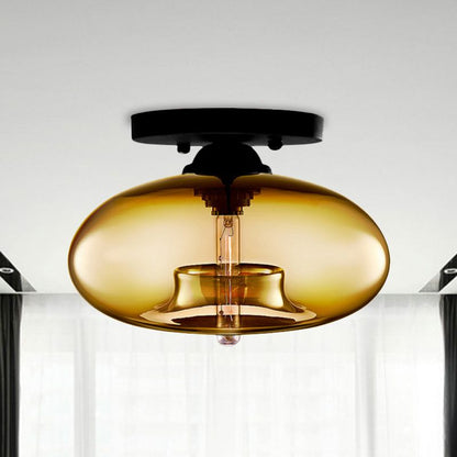 Elara Haus Flush Mount Ceiling Light - Metal And Glass LED Ceiling Light Fixture 2