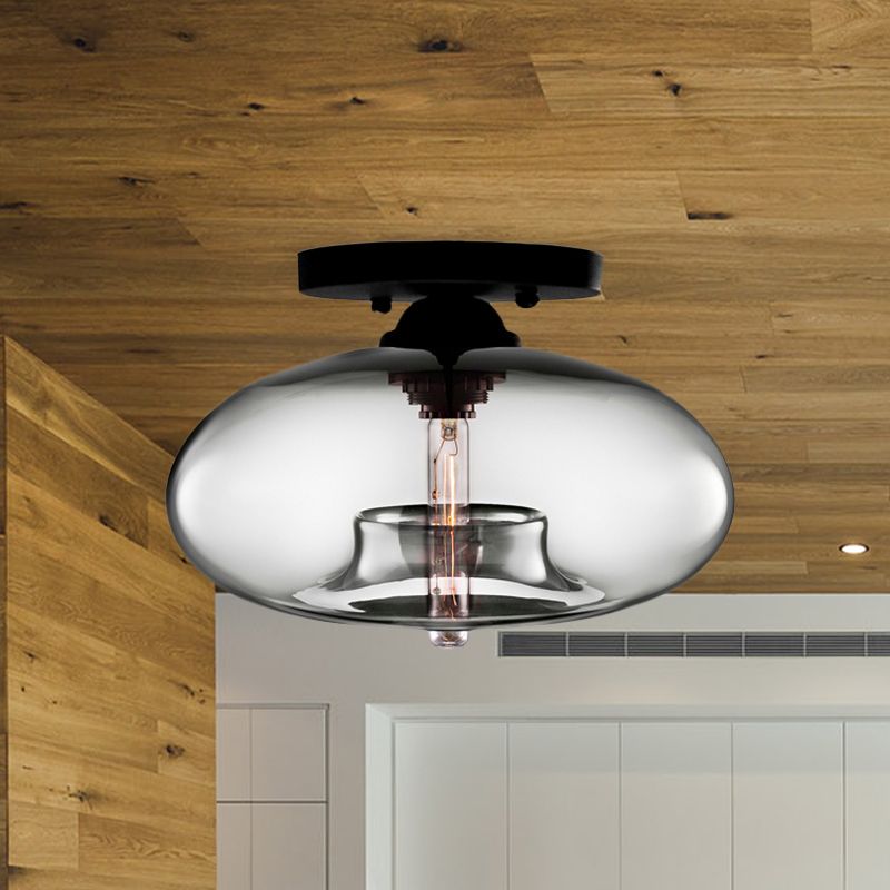 Elara Haus Flush Mount Ceiling Light - Metal And Glass LED Ceiling Light Fixture 3