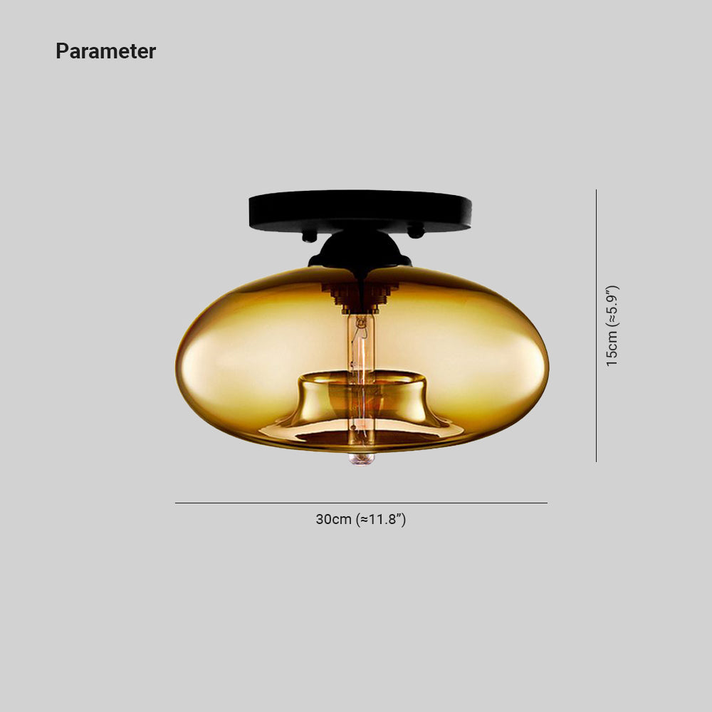 Elara Haus Flush Mount Ceiling Light - Metal And Glass LED Ceiling Light Fixture 4
