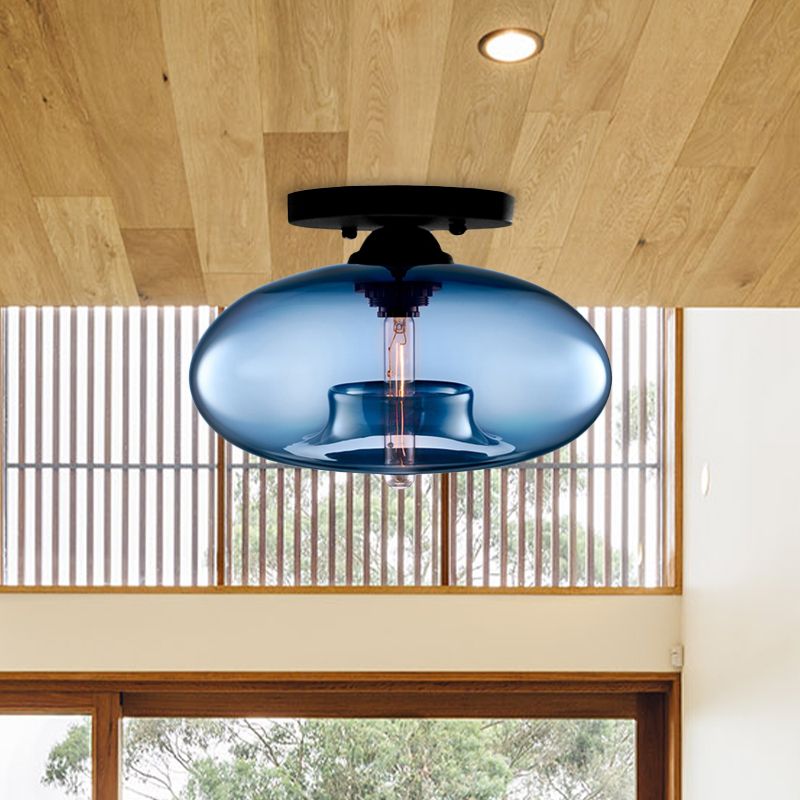 Elara Haus Flush Mount Ceiling Light - Metal And Glass LED Ceiling Light Fixture 5
