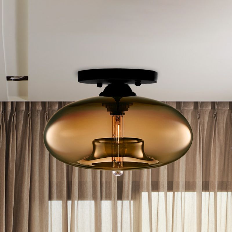 Elara Haus Flush Mount Ceiling Light - Metal And Glass LED Ceiling Light Fixture 6