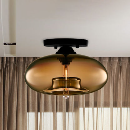 Elara Haus Flush Mount Ceiling Light - Metal And Glass LED Ceiling Light Fixture 6
