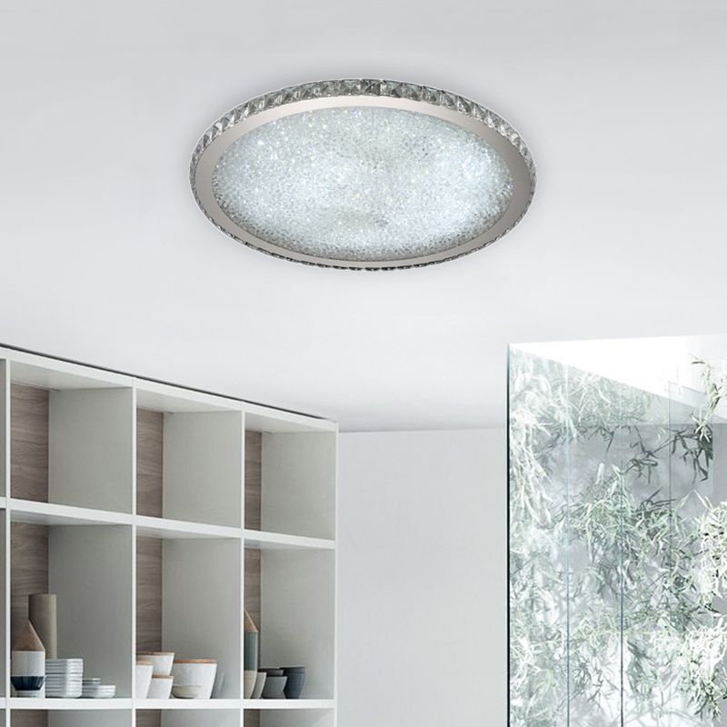 Elara Haus Flush Mount Ceiling Light - Metal and Crystal LED Ceiling Lights 0