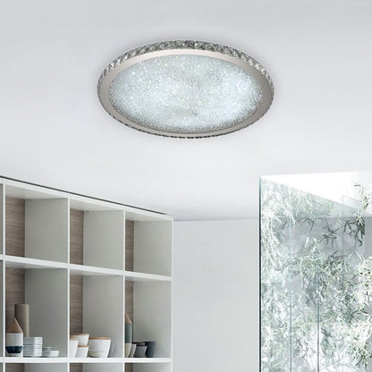 Elara Haus Flush Mount Ceiling Light - Metal and Crystal LED Ceiling Lights 0