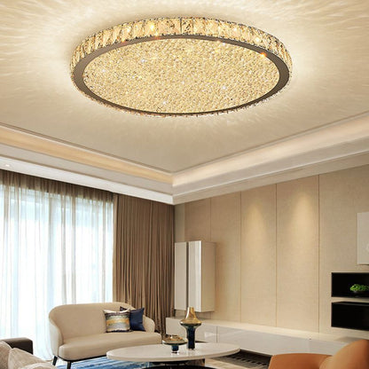 Elara Haus Flush Mount Ceiling Light - Metal and Crystal LED Ceiling Lights 2