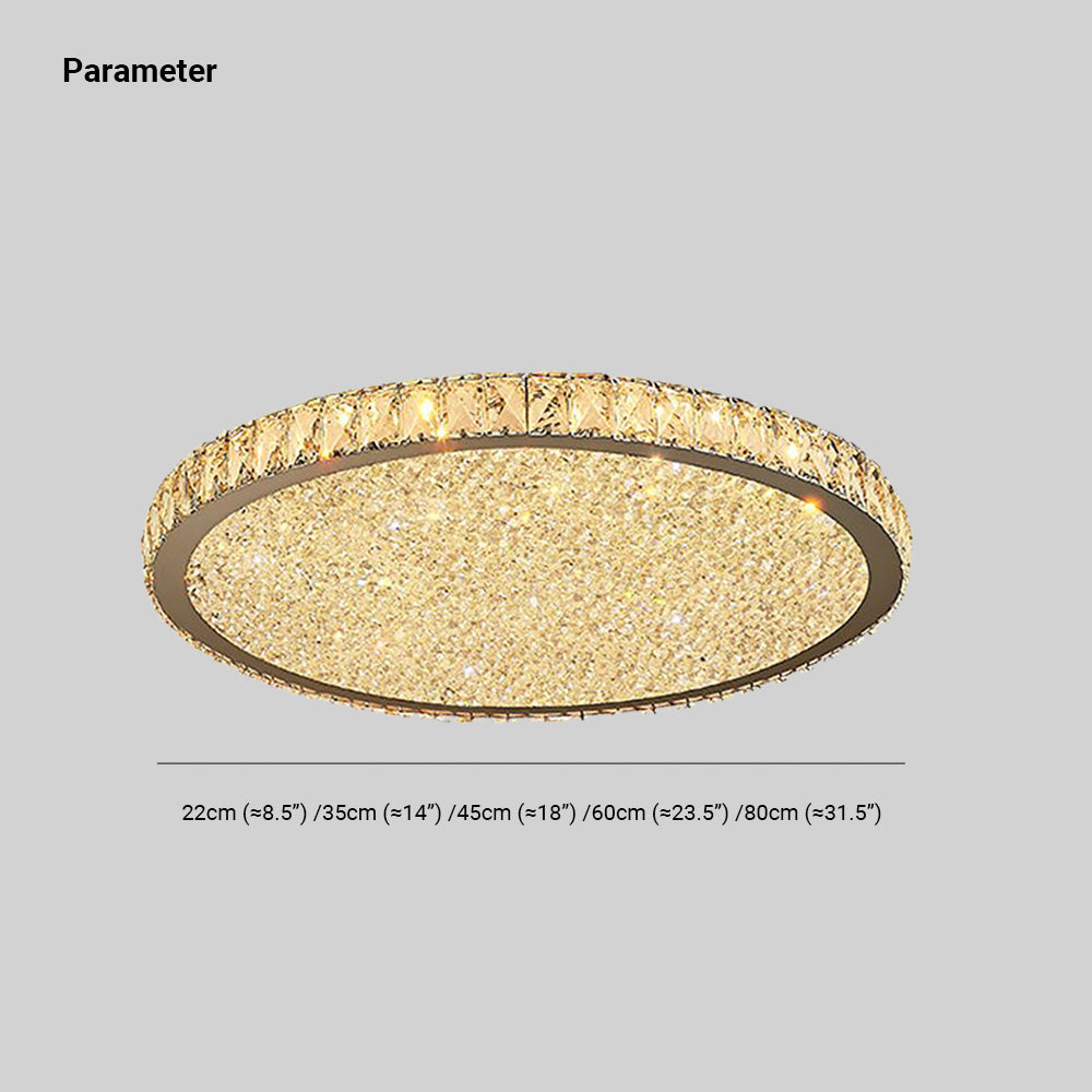 Elara Haus Flush Mount Ceiling Light - Metal and Crystal LED Ceiling Lights 3