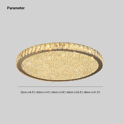 Elara Haus Flush Mount Ceiling Light - Metal and Crystal LED Ceiling Lights 3