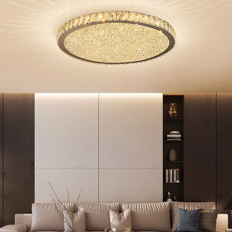 Elara Haus Flush Mount Ceiling Light - Metal and Crystal LED Ceiling Lights 4