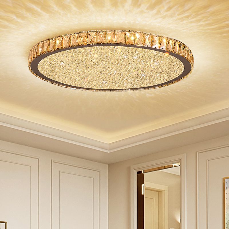 Elara Haus Flush Mount Ceiling Light - Metal and Crystal LED Ceiling Lights 6
