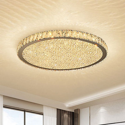 Elara Haus Flush Mount Ceiling Light - Metal and Crystal LED Ceiling Lights 7