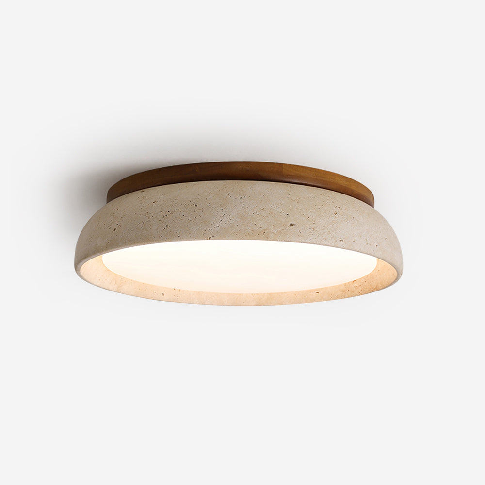 Elara Haus Flush Mount Ceiling Light - Natural Travertine LED Ceiling Light Fixture 1