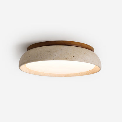 Elara Haus Flush Mount Ceiling Light - Natural Travertine LED Ceiling Light Fixture 1
