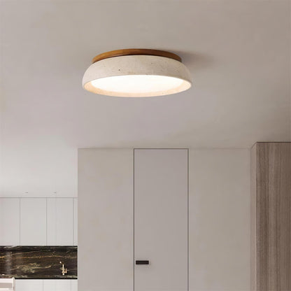 Elara Haus Flush Mount Ceiling Light - Natural Travertine LED Ceiling Light Fixture 2