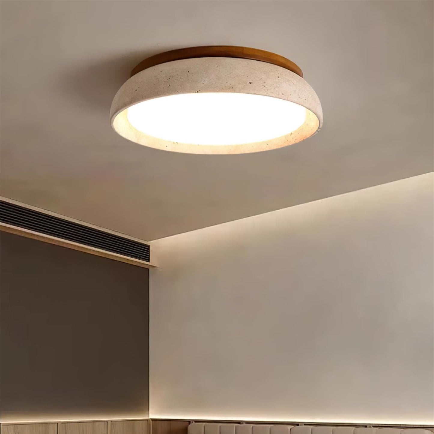 Elara Haus Flush Mount Ceiling Light - Natural Travertine LED Ceiling Light Fixture 5