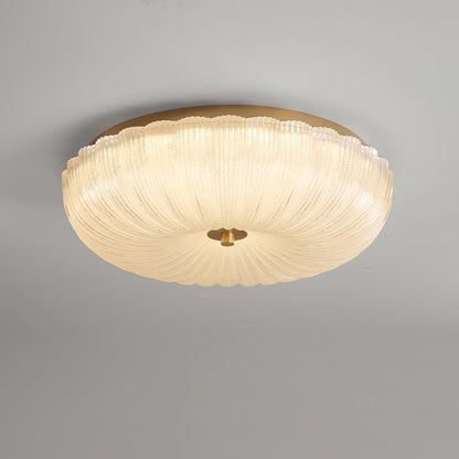 Elara Haus Flush Mount Ceiling Light - Ripple Glass LED Ceiling Light Fixture 11