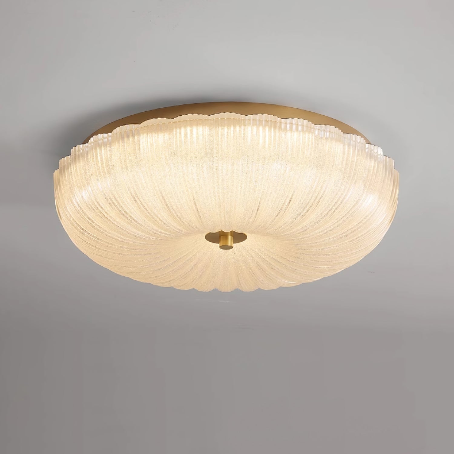 Elara Haus Flush Mount Ceiling Light - Ripple Glass LED Ceiling Light Fixture 0