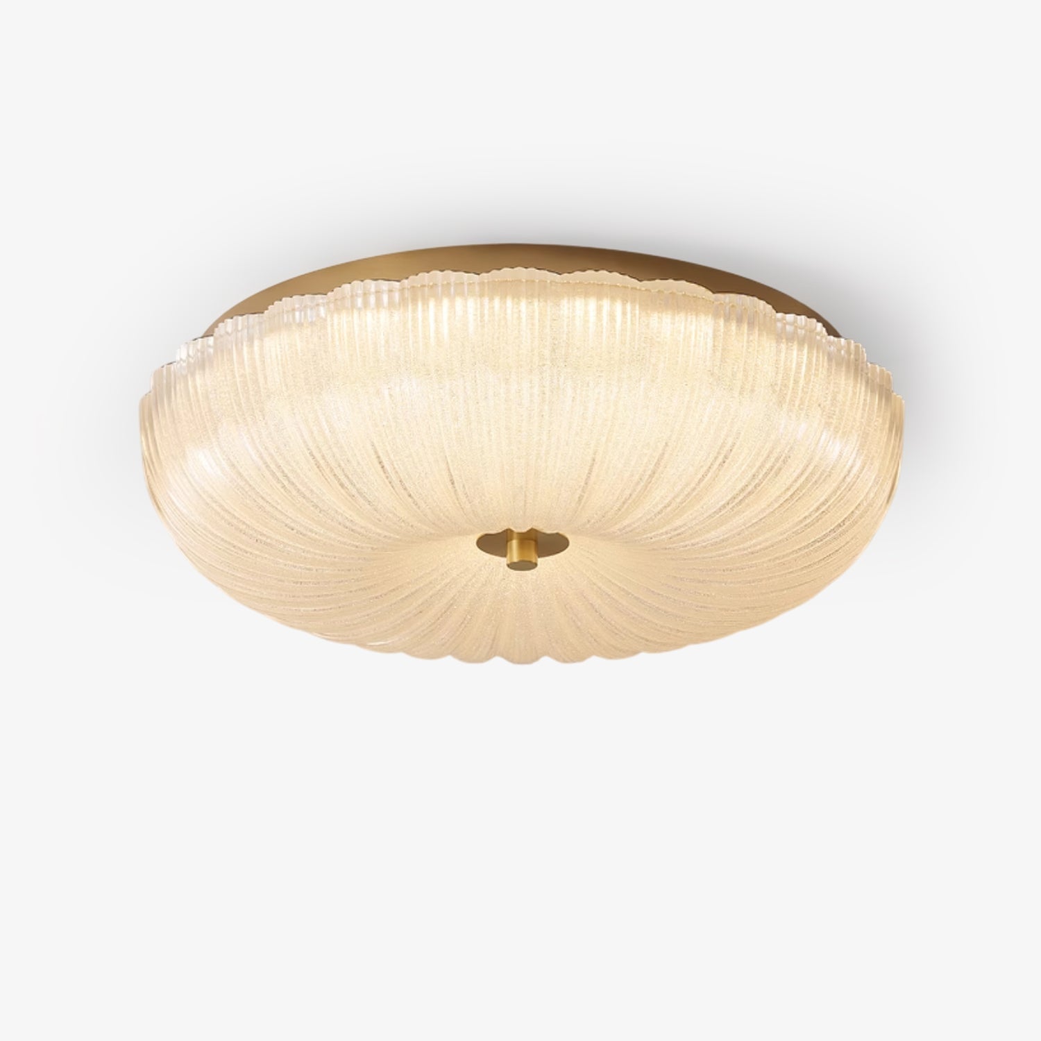 Elara Haus Flush Mount Ceiling Light - Ripple Glass LED Ceiling Light Fixture 1