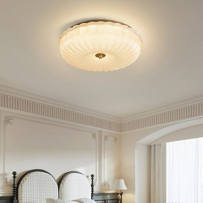 Elara Haus Flush Mount Ceiling Light - Ripple Glass LED Ceiling Light Fixture 4