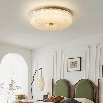 Elara Haus Flush Mount Ceiling Light - Ripple Glass LED Ceiling Light Fixture 7