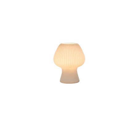 Vintage Bedside Table Lamp | Ribbed Glass Mushroom Lamp 8