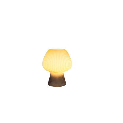 Vintage Bedside Table Lamp | Ribbed Glass Mushroom Lamp 0