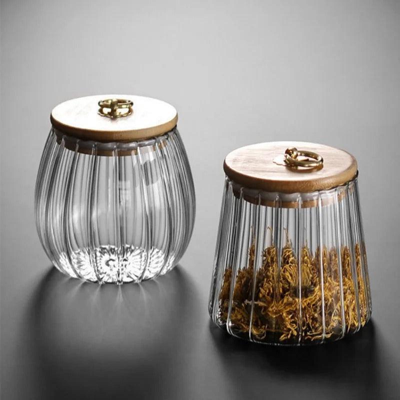 Relief Storage Container | Glass & Wood 0