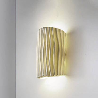 Contemporary Nordic Resin Striped Half Cylinder 2-Light Wall Sconce Lamp for Living Room 8