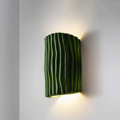 Contemporary Nordic Resin Striped Half Cylinder 2-Light Wall Sconce Lamp for Living Room 10