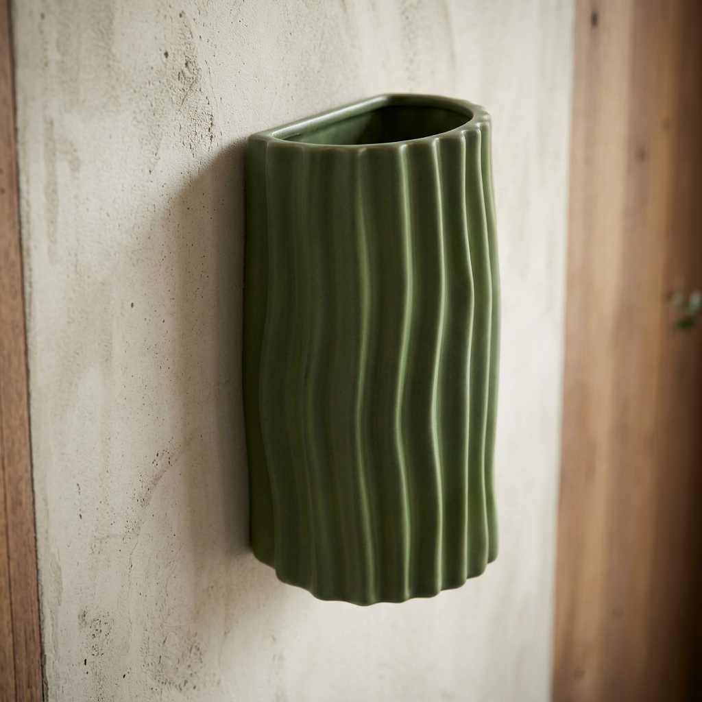 Elara Haus Fluted Resin Wall Sconce