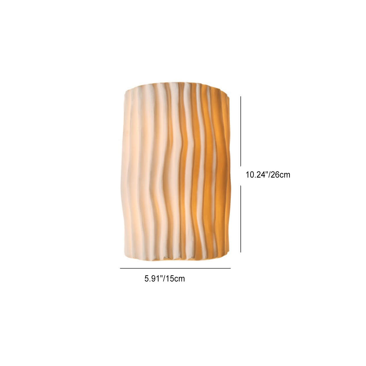 Contemporary Nordic Resin Striped Half Cylinder 2-Light Wall Sconce Lamp for Living Room 3