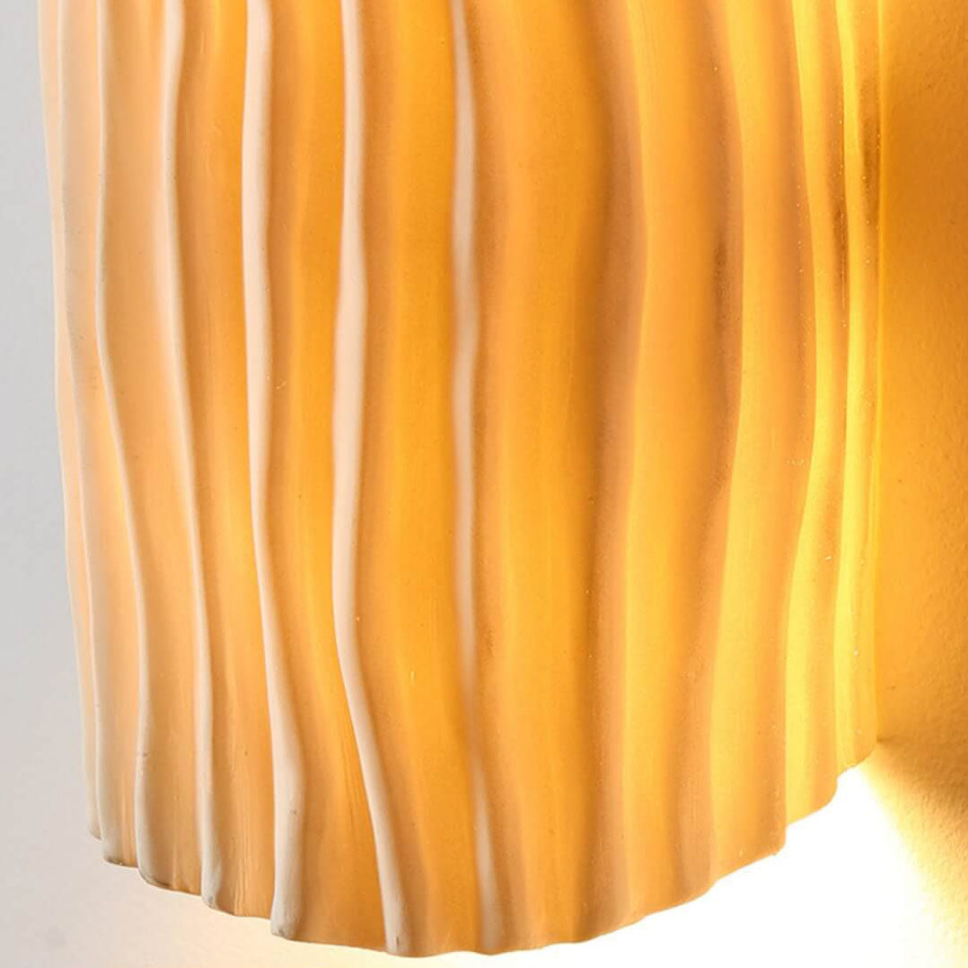 Contemporary Nordic Resin Striped Half Cylinder 2-Light Wall Sconce Lamp for Living Room 4