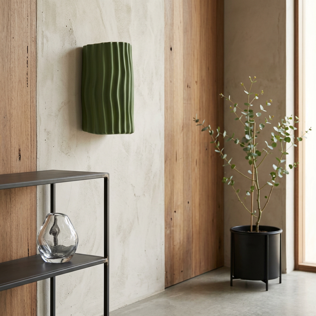 Elara Haus Fluted Resin Wall Sconce