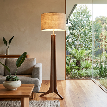 Elara Haus Forma Architectural Wooden Floor Lamp