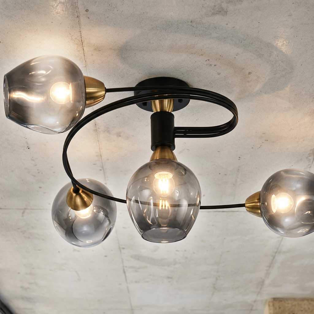 Elara Haus Glass Flush Mount Ceiling Light