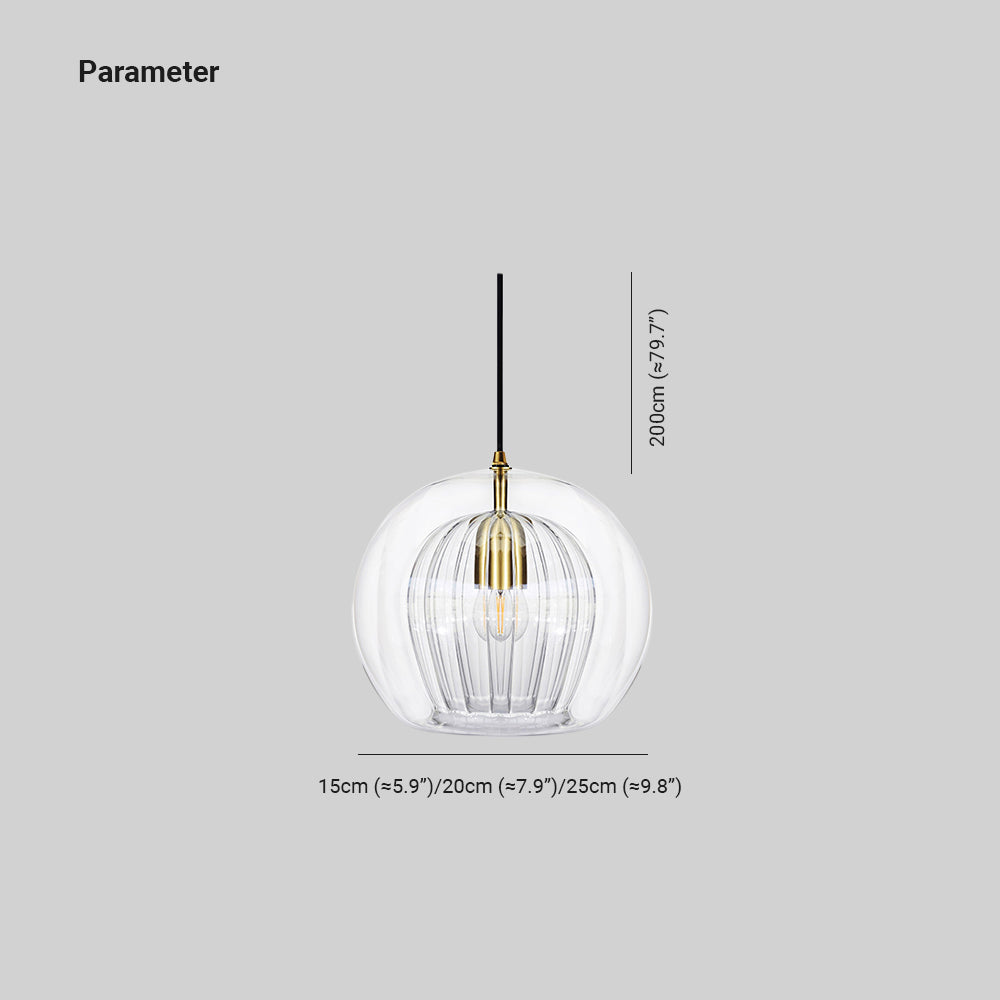 Elara Haus Glass Pendant Light - Clear & Amber Glass Kitchen Pendant Lighting 4