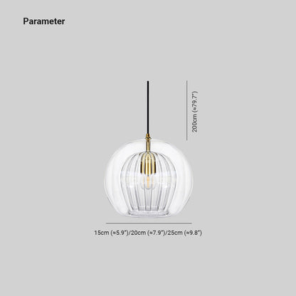 Elara Haus Glass Pendant Light - Clear & Amber Glass Kitchen Pendant Lighting 4
